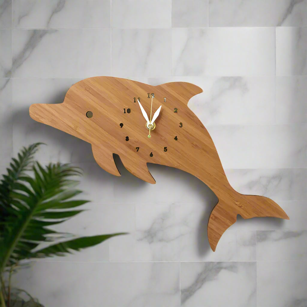 Bamboo Dolphin wall clock