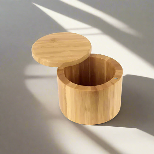 Round Bamboo Spice Box