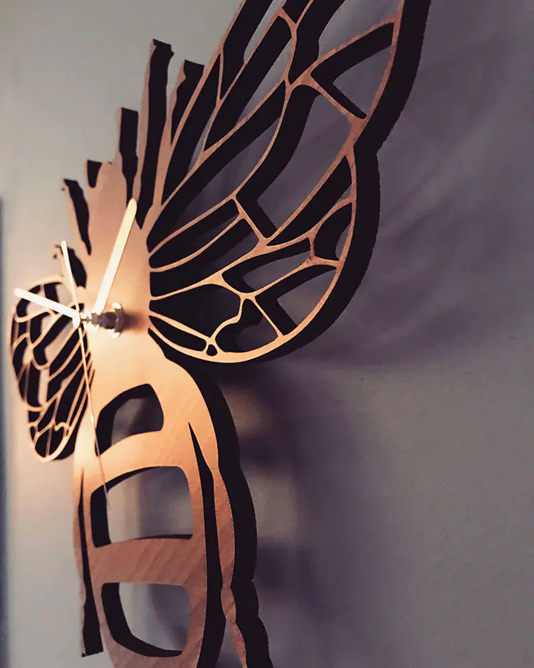 Bamboo Bee Wall Clock